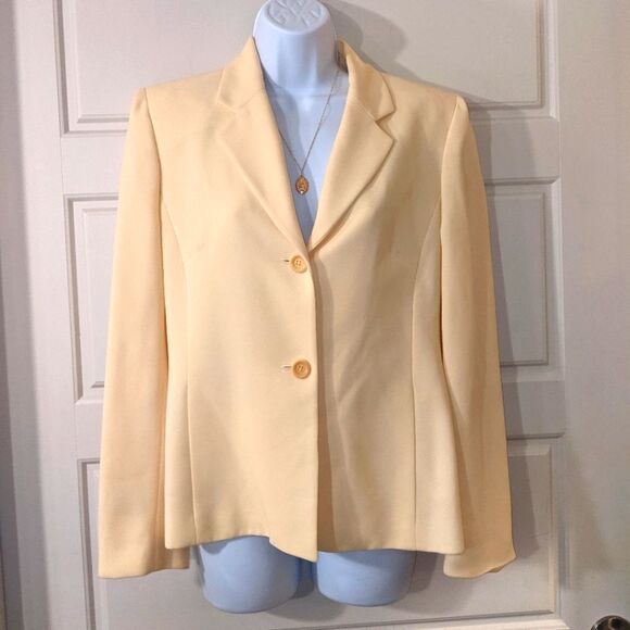 Rena Rowan Vintage 80's/90's Pastel Yellow Blazer - Picture 1 of 3